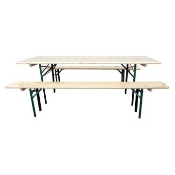 Ursus - Table bois avec 2 bancs No Brand Épicéa Blanc