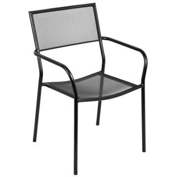 Kiwi - Jeu de 2 chaises de jardin en acier No Brand Noir