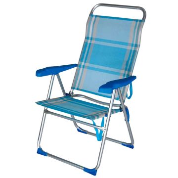 Sun Comfort - Chaise de plage pliante avec dossier réglable Brixo Céleste