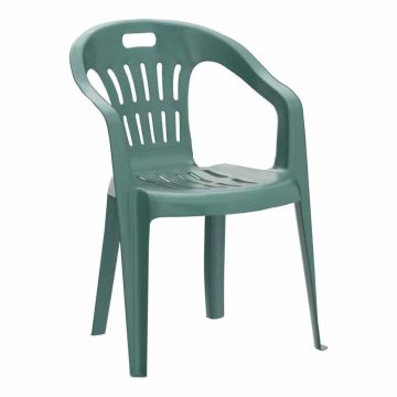 Piona - Chaise de jardin avec accoudoirs en résine, couleur vert No Brand Vert