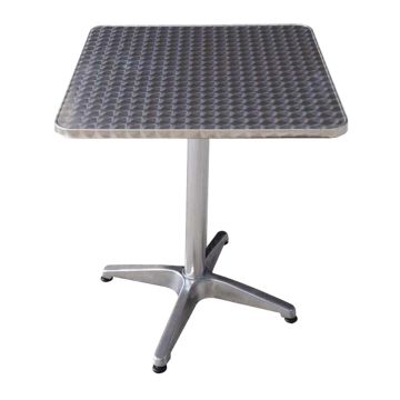 Alu - Table d’extérieur carrée en aluminium 60x60xH70 cm No Brand Gris 5 %.