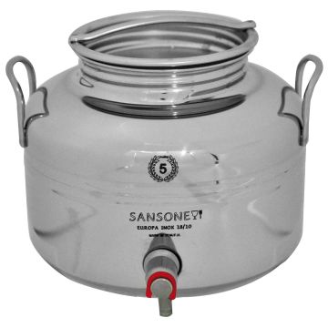SANSONE - Conteneurs pour Huile en acier inoxydable - 5 Lt Sansone Argent