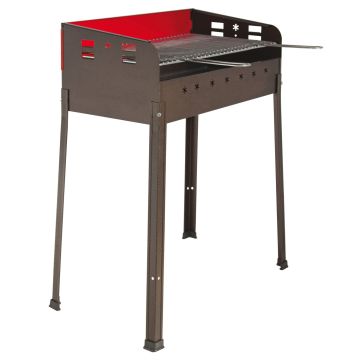 Picnic Family - Barbecue au feu de bois avec grille 47x37 cm No Brand Rouge