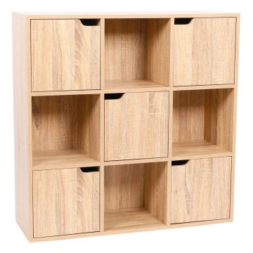 Miracle - Bibliothèque modulaire en bois avec compartiments et portes - 4 compartiments et 5 portes Casa Collection Marron