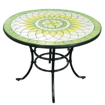 Limonaia - Table de Jardin en acier avec étagère en terre cuite incrustée No Brand Multicouleur