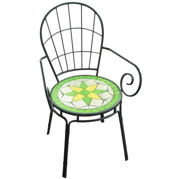Limonaia - Chaise de jardin en acier avec assise en terre cuite incrustée No Brand Multicouleur