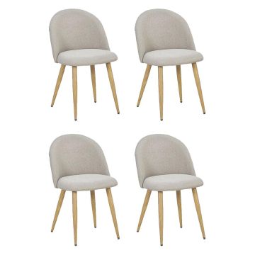 Dalila - Lot de 4 fauteuils en tissu Casa Collection 