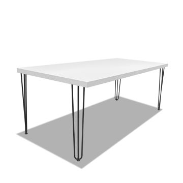 Table de salle à manger en bois et métal - pieds noirs triangulaires - 160x90 cm Frankystar 