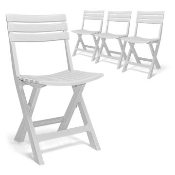 Club - Lot de 4 chaises de jardin pliantes en résine Progarden 