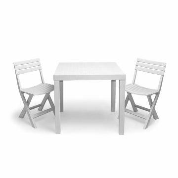 Club - Salon de jardin - table + 2 chaises pliantes Progarden 