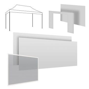 Kit complet pour gazebo de jardin 3x4,5: 2 toiles latérales (4,5 m) + 1 toile latérale (3 m) + toile de porte + moustiquaires Frankystar 