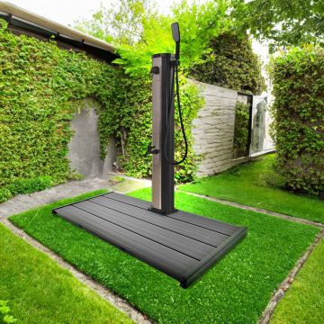 Douche solaire de jardin 20L avec plateforme - Tanaga Bronze & Dasar Frankystar Bronze
