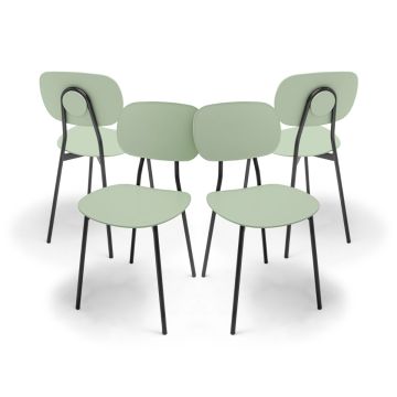 Fabriano - Lot de 4 chaises design en métal et PP Frankystar 