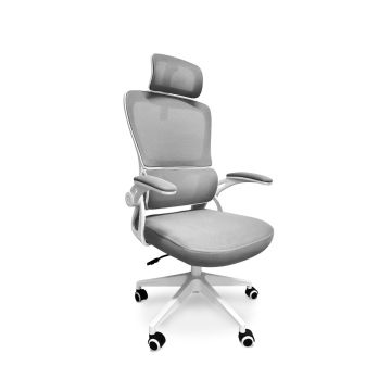 Lyn - Chaise de bureau ergonomique réglable en hauteur, avec appuie-tête, rembourrage lombaire et roulettes Frankystar 