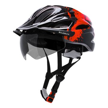Viper - Casque de vélo unisexe, réglable, avec visière Boudech Noir