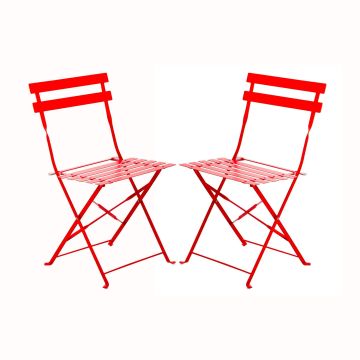 Laura - Lot de 2 chaises de jardin pliantes design rétro Frankystar 