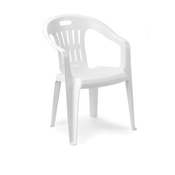 Piona - Chaise de jardin avec accoudoirs en résine, couleur blanche No Brand Blanc