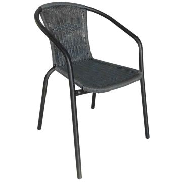 Street - Chaise bistrot d’extérieur avec accoudoirs, couleur noire Brixo Noir
