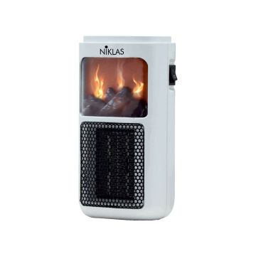 Niklas Plug-In Fuego - Thermoventilateur céramique effet feu vif 400 W Niklas Blanc